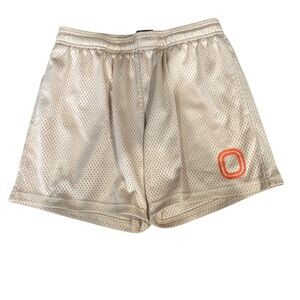 Overtime Sand Mesh Athletic Shorts with Orange Logo size S